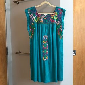 J. Marie turquoise embroidered Aria Dress